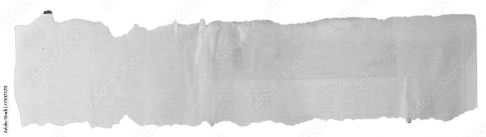 One torn paper isolated on white background One torn paper isolated on white background