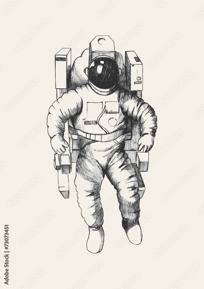 Obraz premium Sketch illustration of an astronaut
