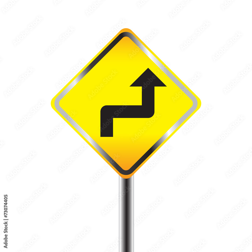 Caution Sign road on Isolated background Caution Sign road on Isolated background