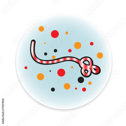 Ebola virus disease under the microscope. vector illustration