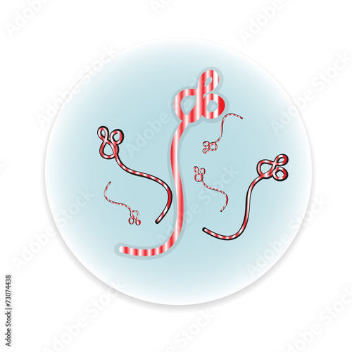 Ebola virus disease under the microscope. vector illustration