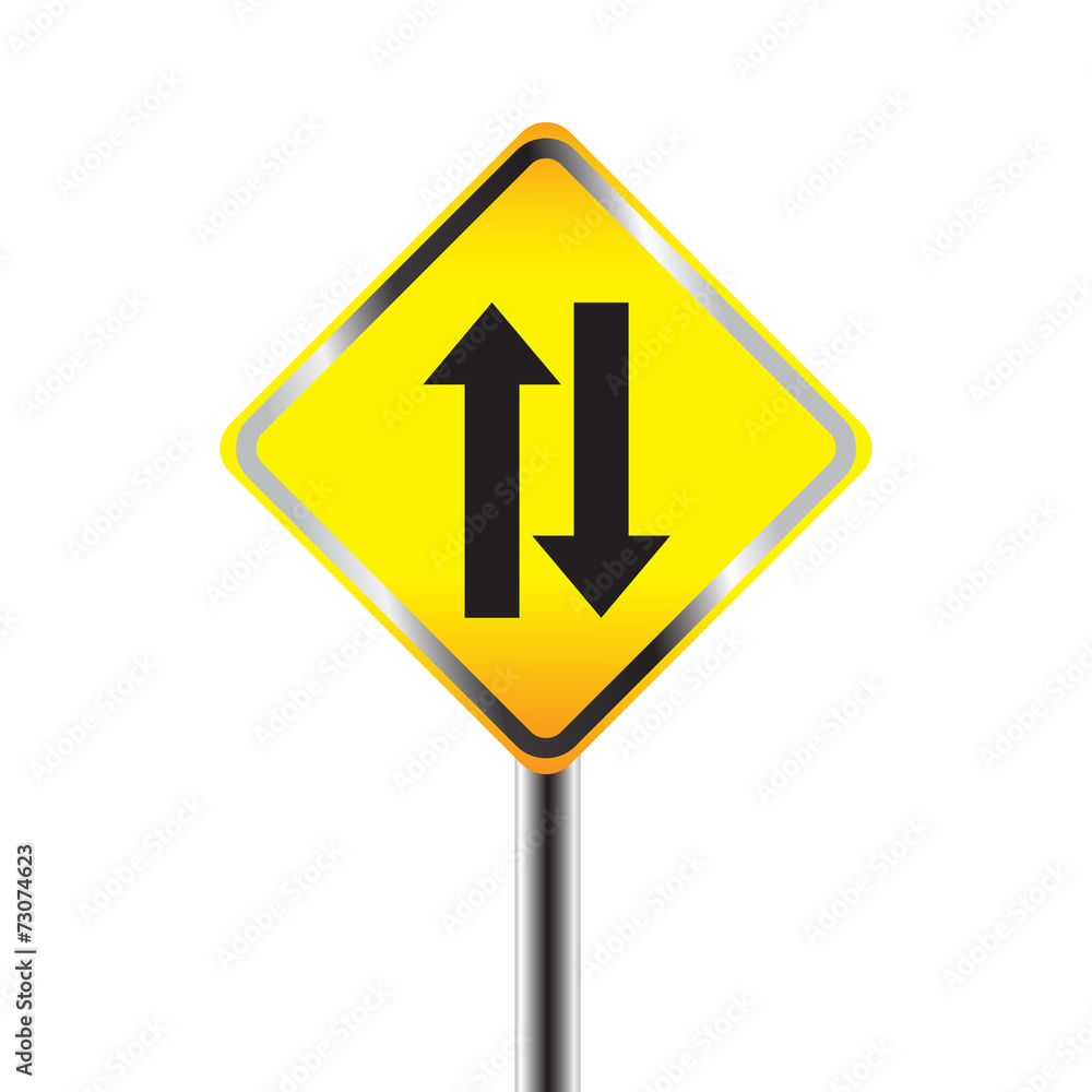 Two way traffic sign. vector illustration Two way traffic sign. vector illustration