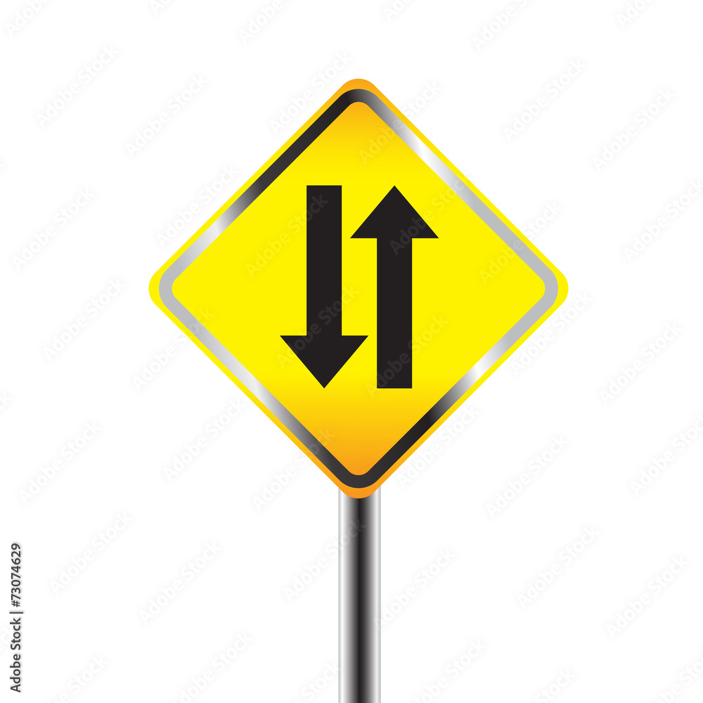 Two way traffic sign. vector illustration Two way traffic sign. vector illustration