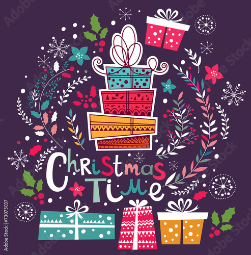 Christmas card with gifts