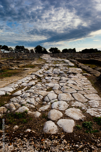 Canvas Print an ancient path in an archeological site in Italy