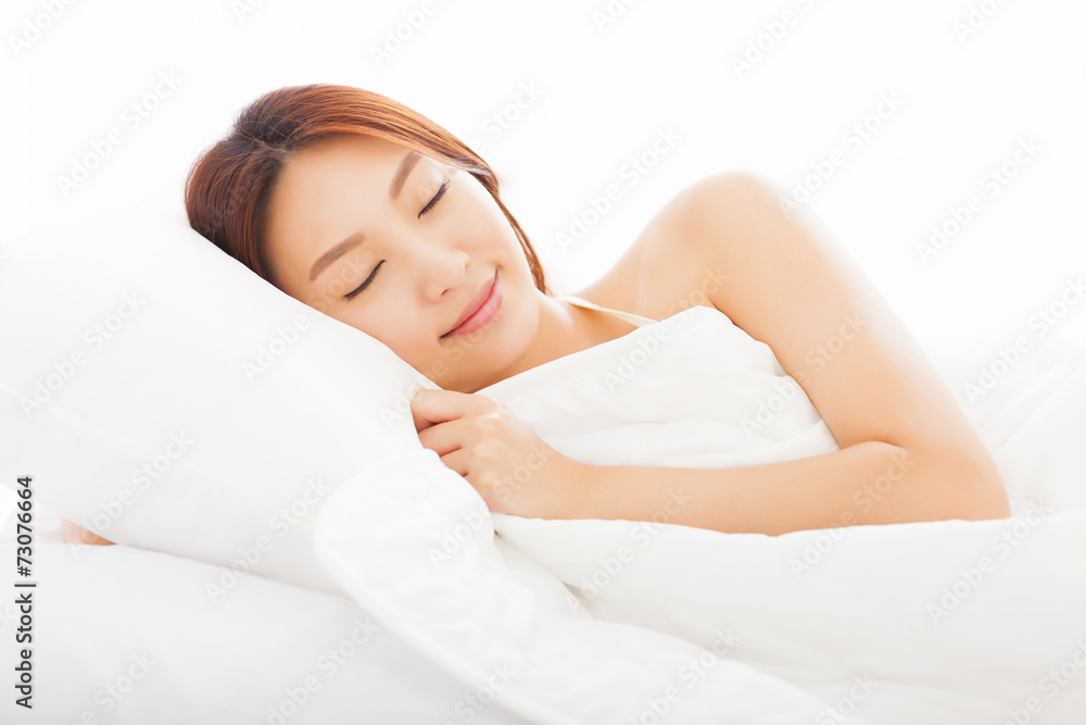 beautiful young woman sleeping in the bed beautiful young woman sleeping in the bed
