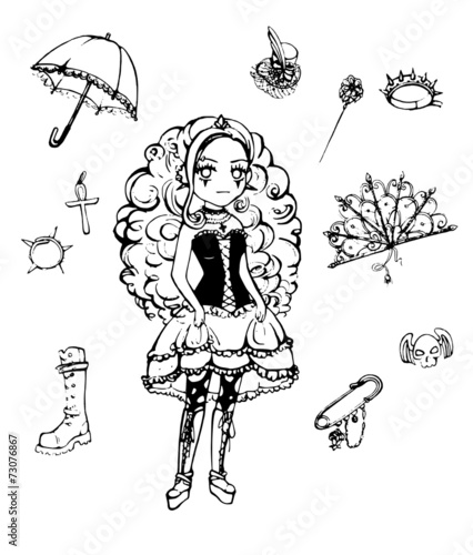 A set of objects of the Gothic style