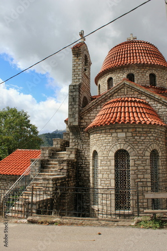 Byzantine Church Building with terracotta dome photo