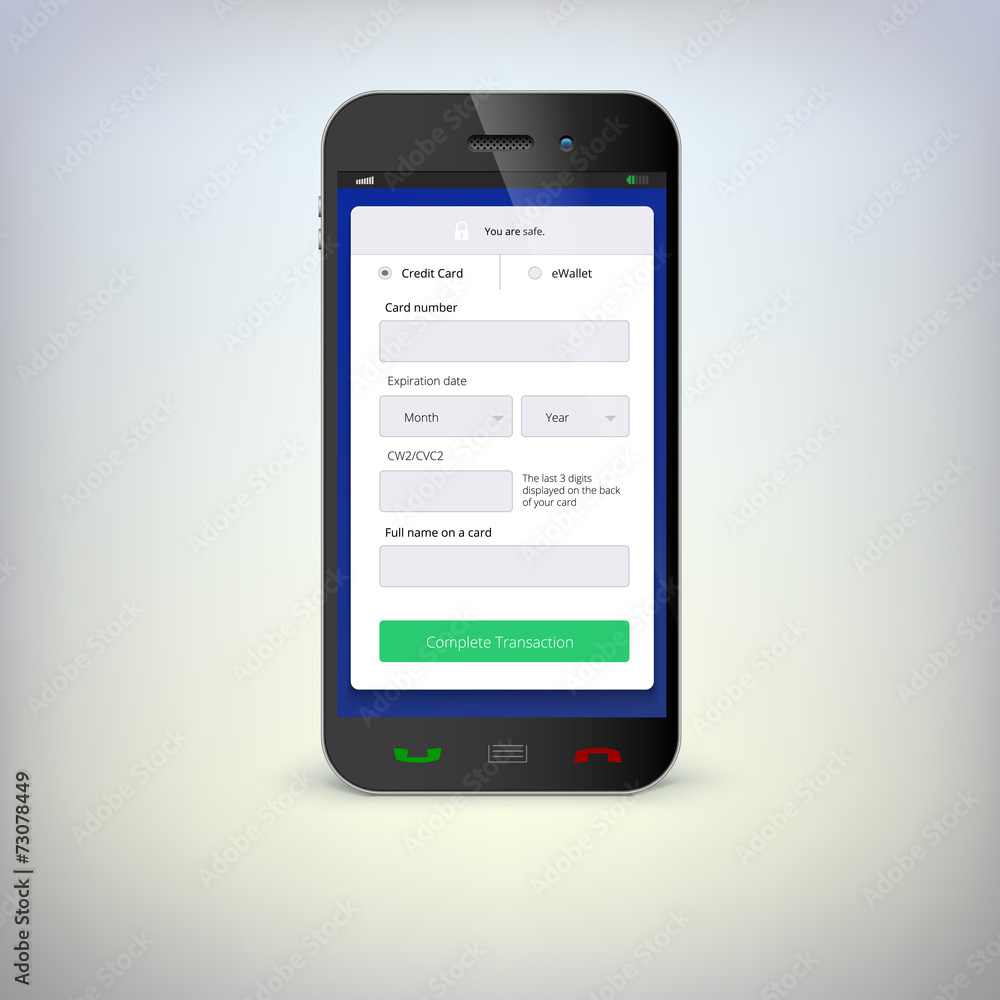 Phone with mobile wallet Phone with mobile wallet