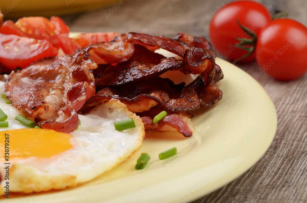 Fried eggs with bacon Fried eggs with bacon