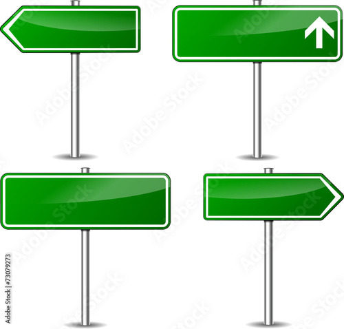green road signs set