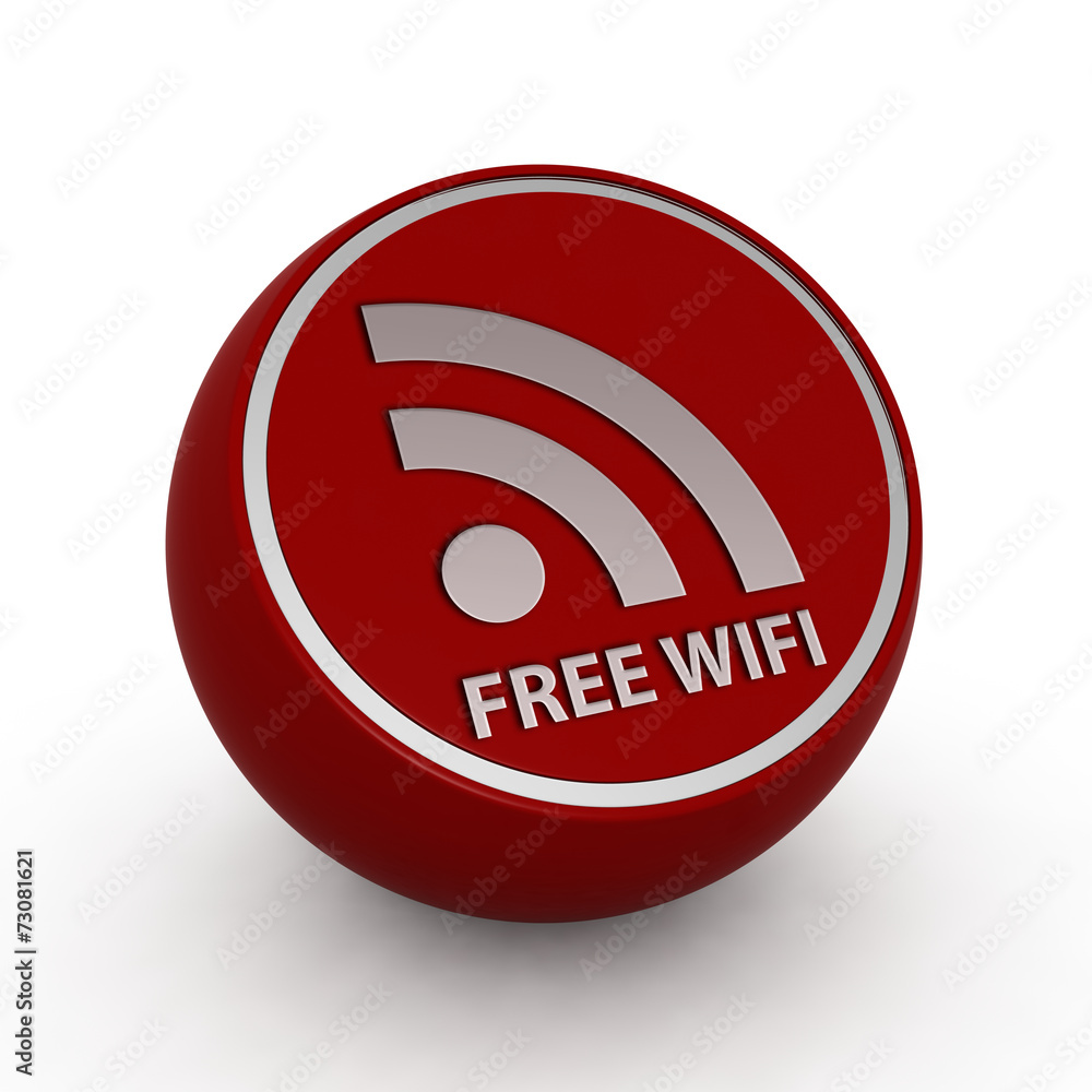 Free wifi circular icon on white background Free wifi circular icon on white background