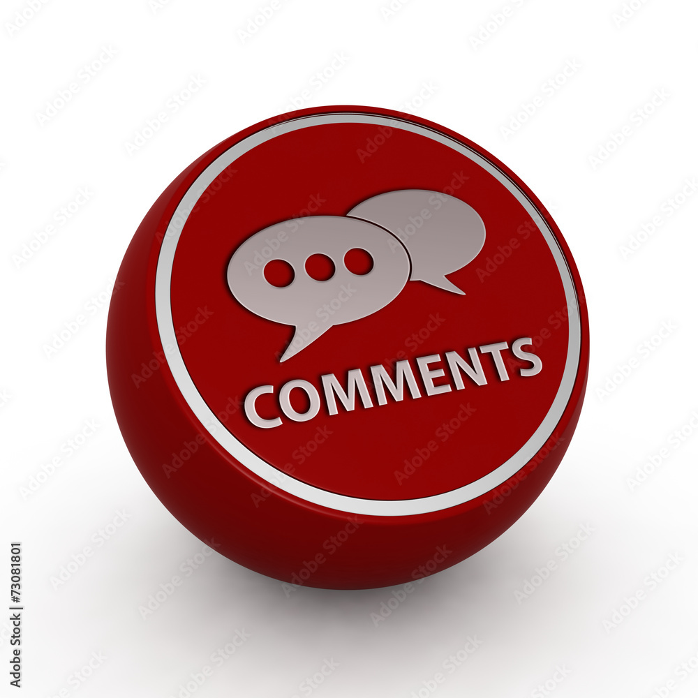 Comments now circular icon on white background Comments now circular icon on white background