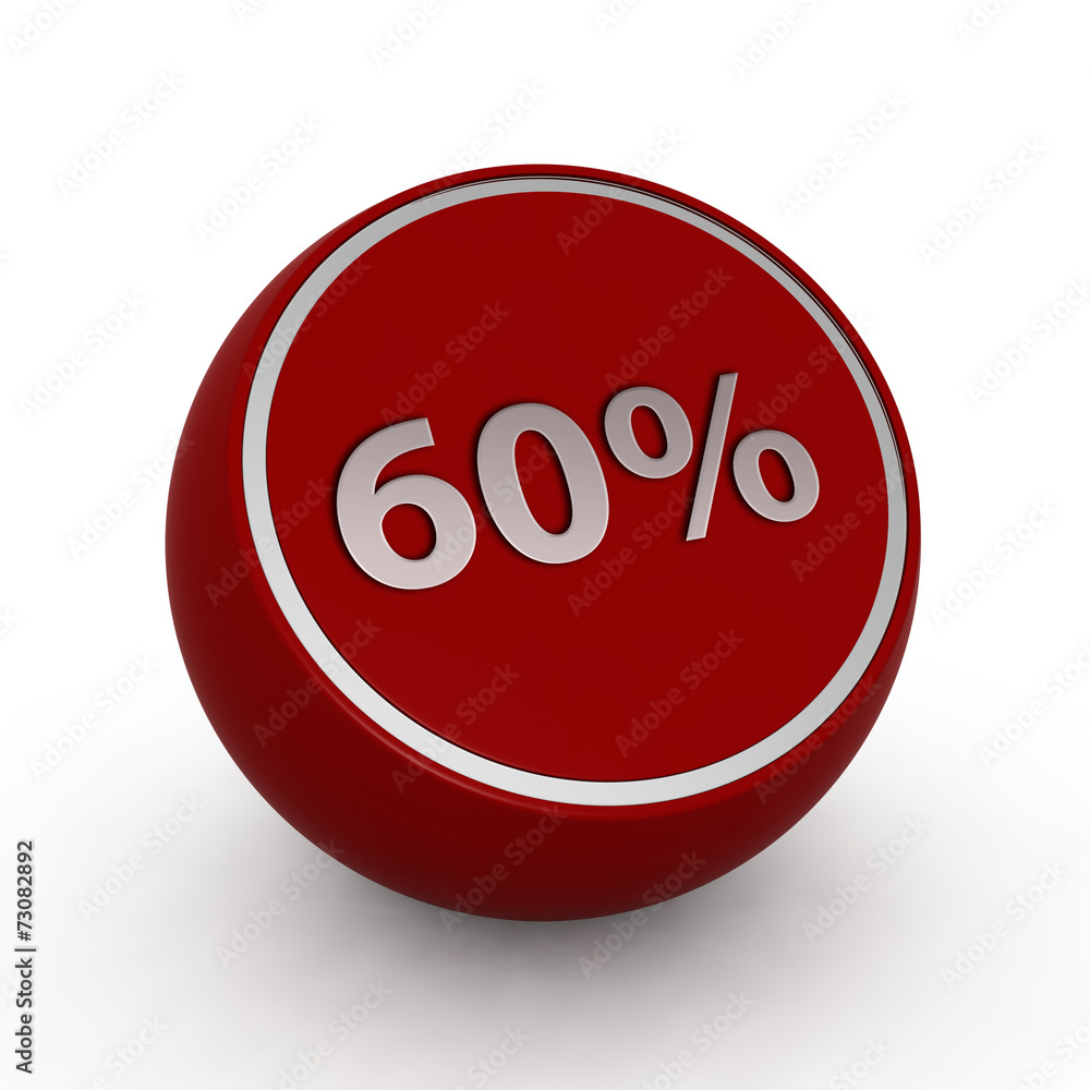 Sixty percent circular icon on white background Sixty percent circular icon on white background