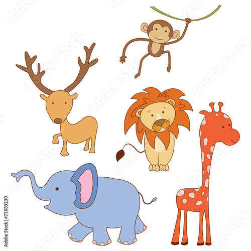 Set of Doodle Animal Safari photo