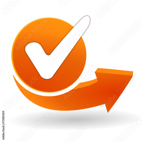 cocher sur bouton web orange