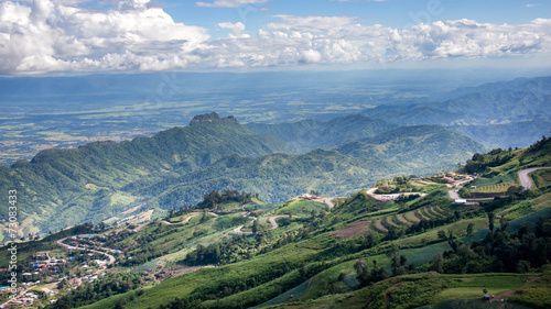 Aerial view over hill of north Thailand