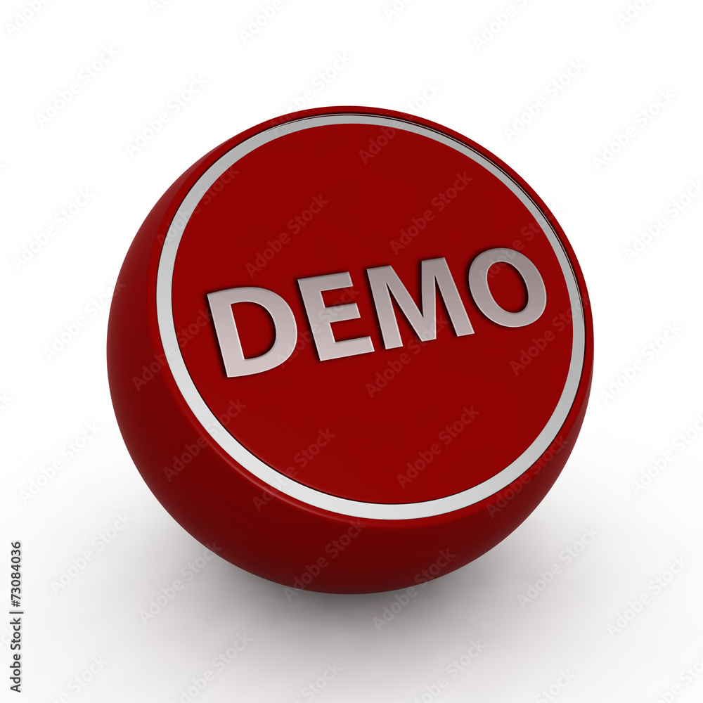 Demo circular icon on white background Demo circular icon on white background