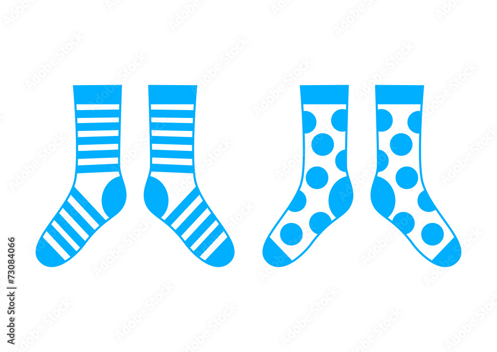 Blue socks on white background Blue socks on white background