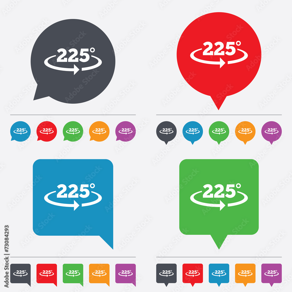 Angle 225 degrees sign icon. Geometry math symbol Angle 225 degrees sign icon. Geometry math symbol