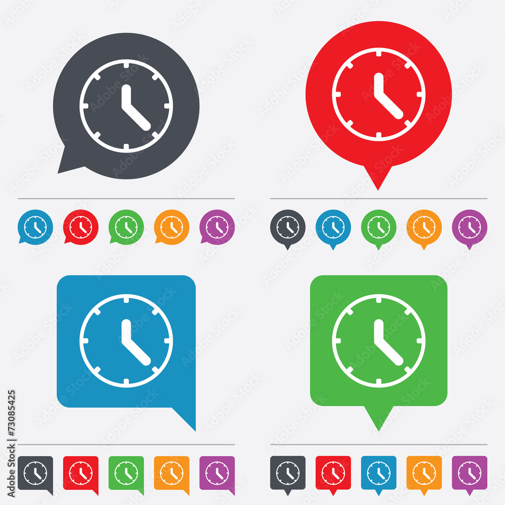 Clock sign icon. Mechanical clock symbol. Clock sign icon. Mechanical clock symbol.