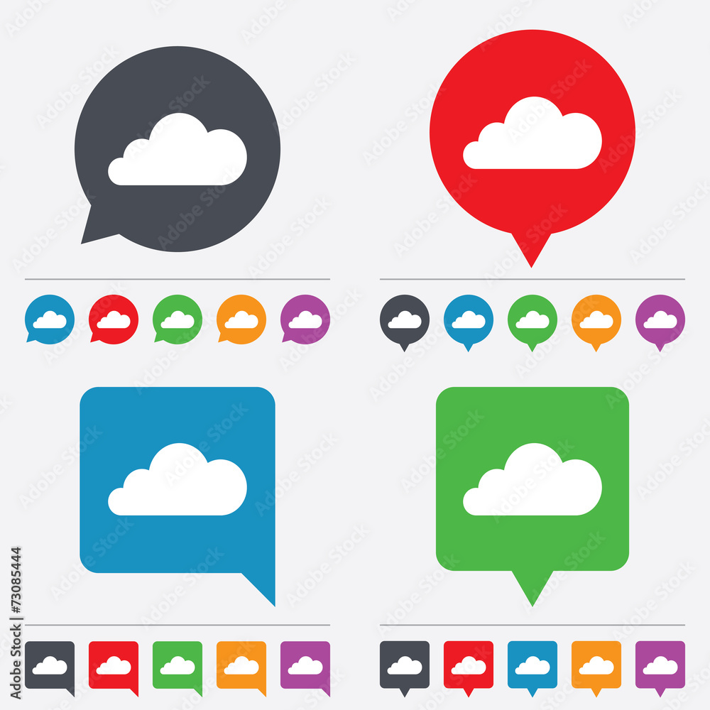 Cloud sign icon. Data storage symbol. Cloud sign icon. Data storage symbol.