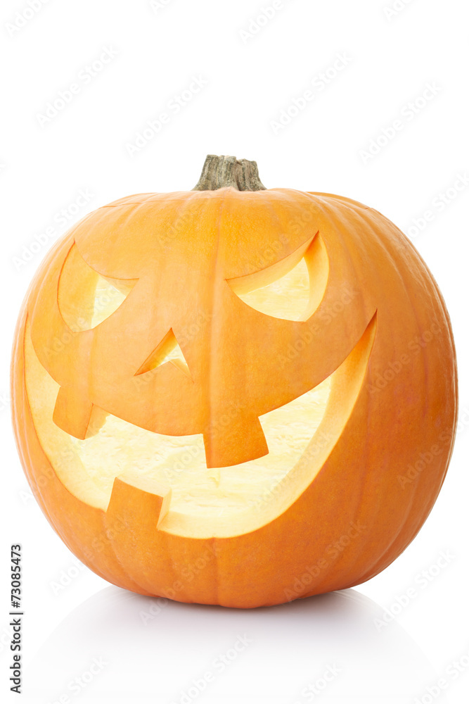 Halloween pumpkin on white, clipping path Halloween pumpkin on white, clipping path