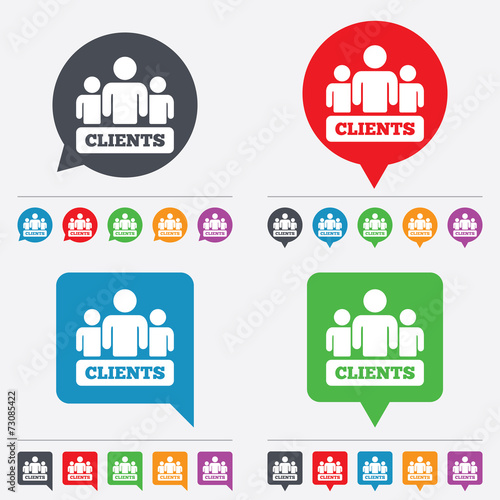 Clients sign icon. Group of people symbol.