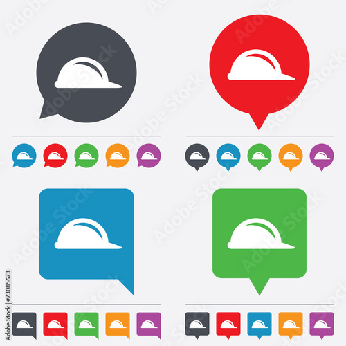 Hard hat sign icon. Construction helmet symbol.
