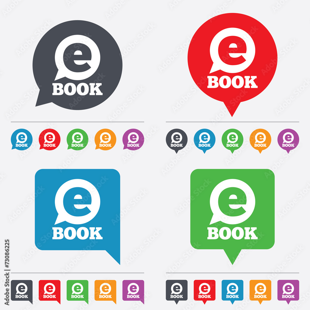 E-Book sign icon. Electronic book symbol.