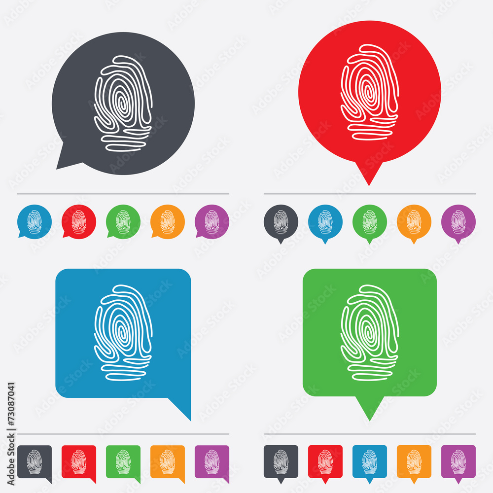 Fingerprint sign icon. Identification symbol. Fingerprint sign icon. Identification symbol.