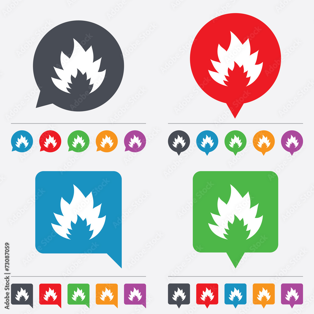 Fire flame sign icon. Heat symbol.