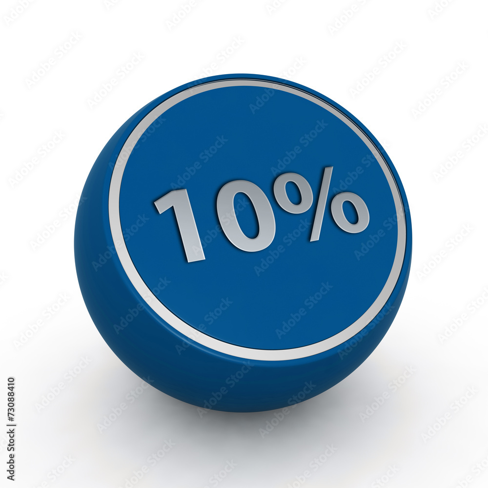 Ten percent circular icon on white background Ten percent circular icon on white background