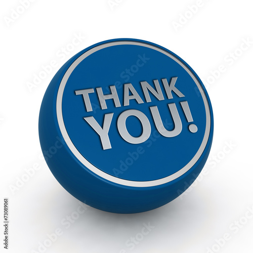 Thank you circular icon on white background