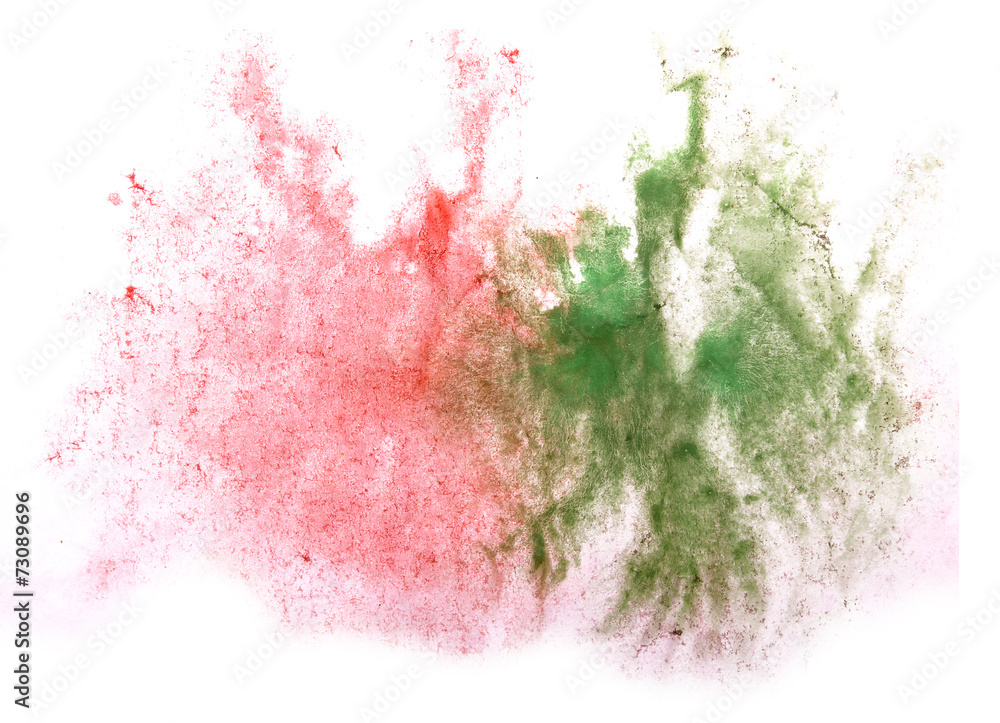 art  watercolor ink paint blob red, green watercolour splash col