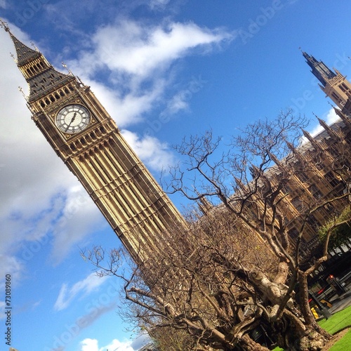 the most visiting spot in London, Big Ben snd the blue skies photo