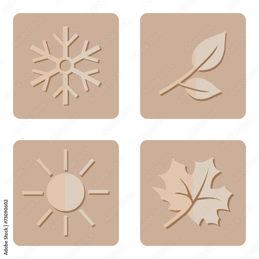 Vector Set of Seasons Icons.
