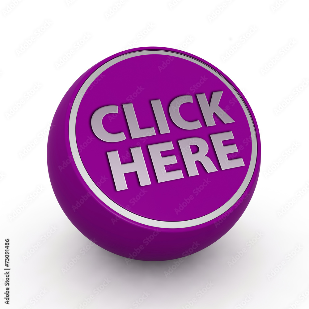 Click here circular icon on white background Click here circular icon on white background