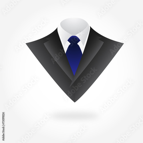 Male Clothing Dark Suit with Tie. Vector
