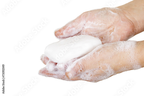 Cleaning Hands with soap