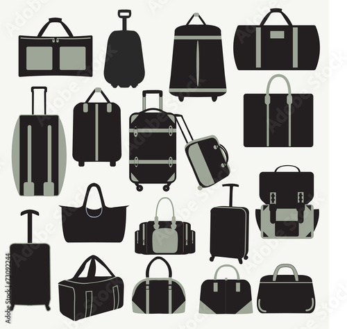 Baggage theme icons-illustation