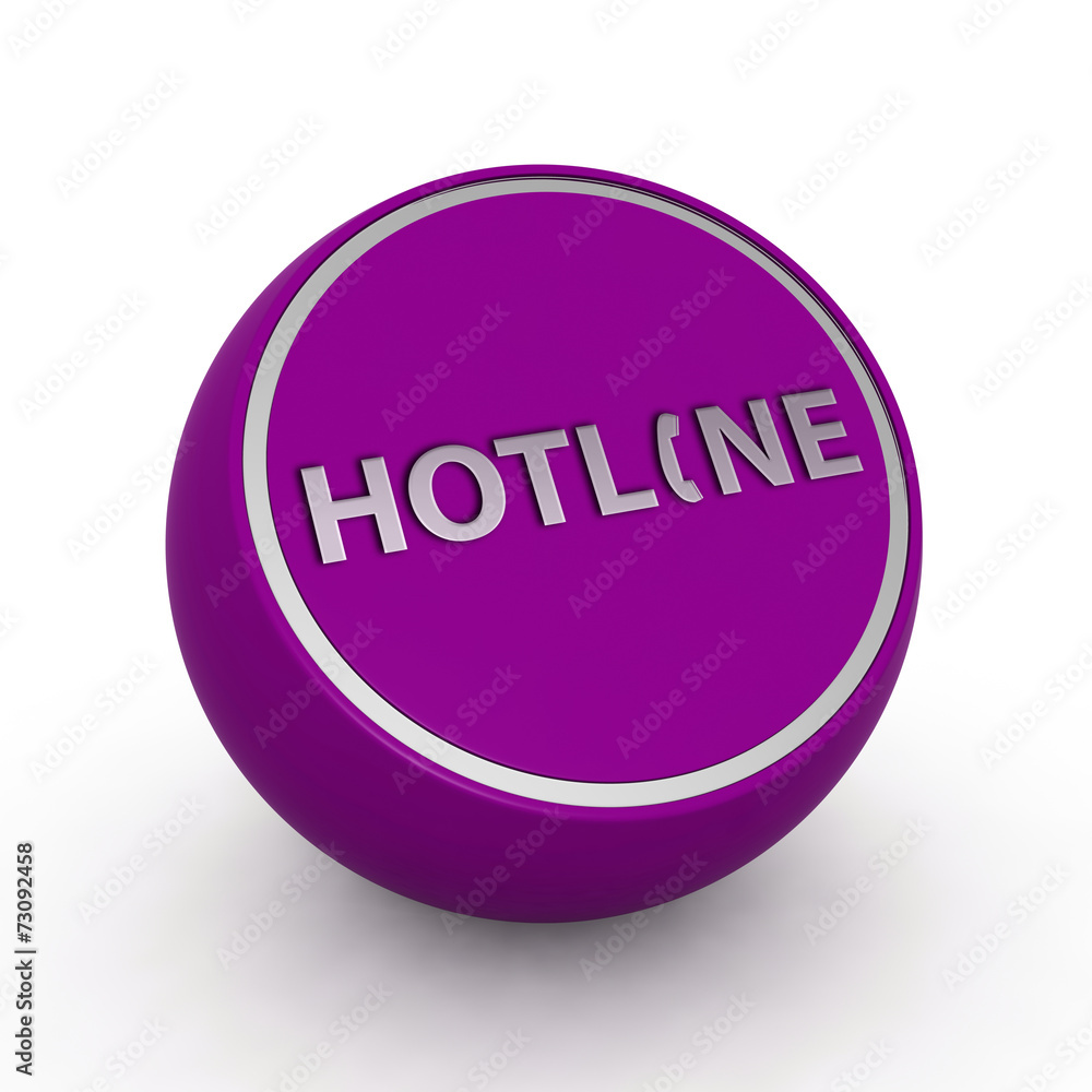 Hotline circular icon on white background Hotline circular icon on white background