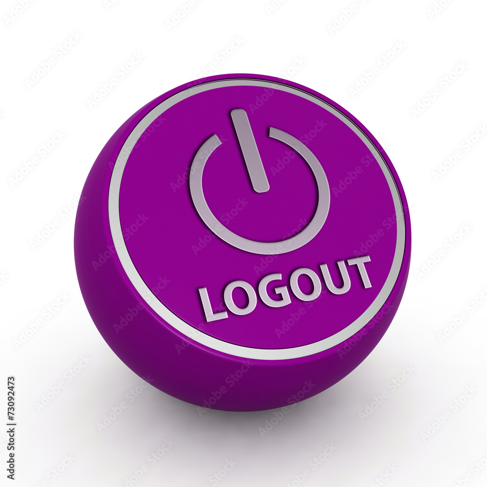 Logout circular icon on white background Logout circular icon on white background