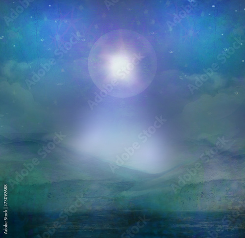 Star of Bethlehem illustration of the star over the desert