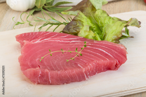 Raw tuna steak