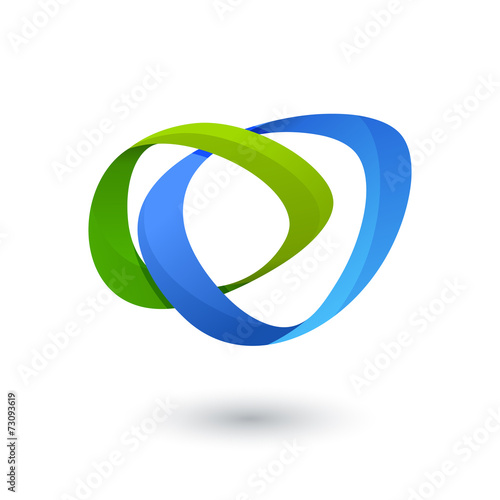 Vector logo design template. Colorful ribbon infinity loop shape