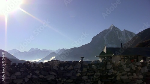 View of Kangtega Peak from Somare. Nepal. photo