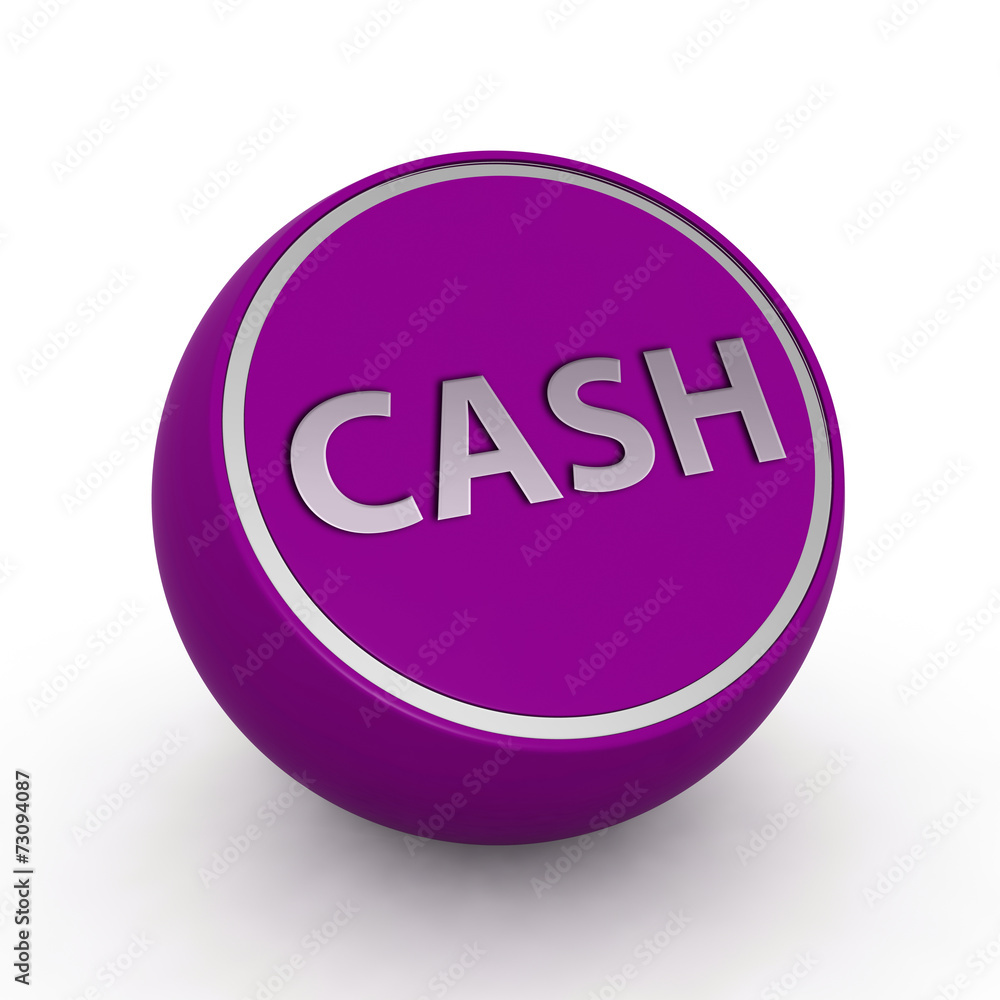 Cash circular icon on white background Cash circular icon on white background