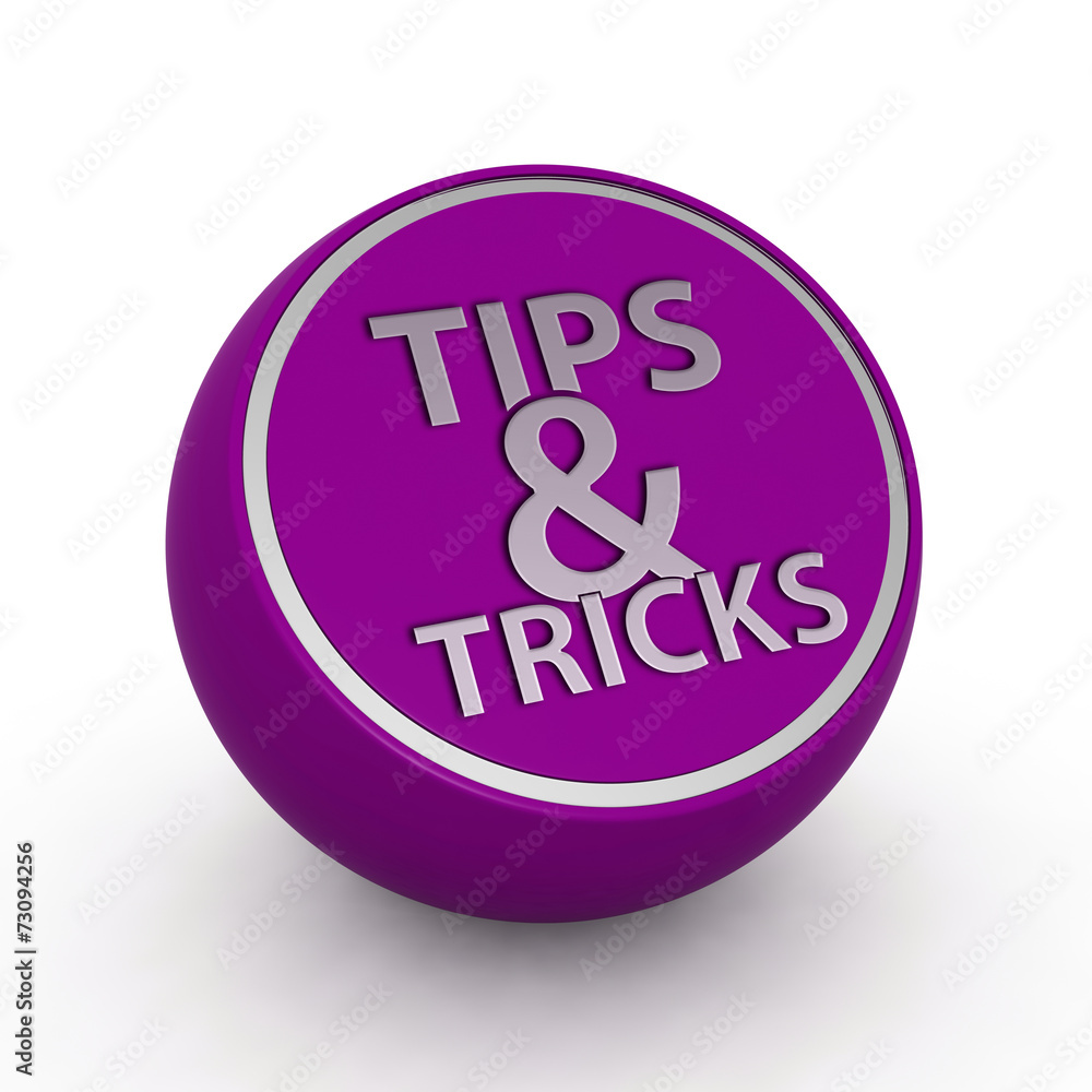 Tips & tricks circular icon on white background Tips & tricks circular icon on white background