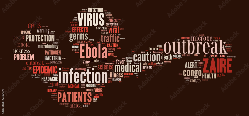 Obraz premium Ebola virus pictogram on red background